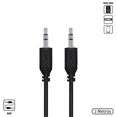 Cabo P2 3.5Mm Macho Para P2 3.5Mm Macho 28Awg Puro Cobre 2 M