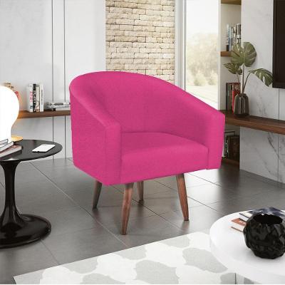 Poltrona Decorativa Sala De Estar Recepção Luiza Pés Palito Suede - Amarena Móveis Pink