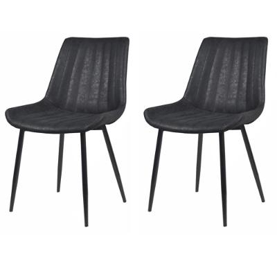 Kit 2 Cadeiras Taina Rivatti Poliuretano (Pu) Preto Base Em Aço