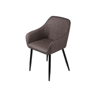 Poltrona Dana Pu Café Base Metal