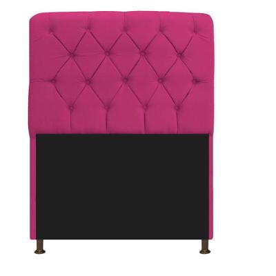 Cabeceira Estofada Lady 90 Cm Solteiro Com Capitonê Suede - Doce Sonho Móveis Pink