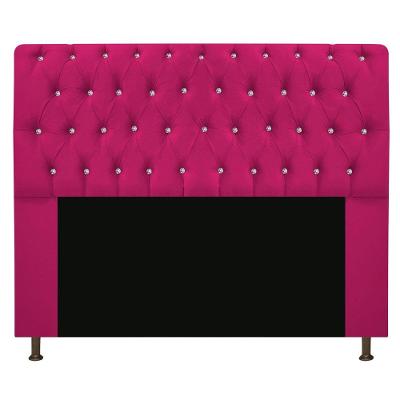 Cabeceira Com Strass 160Cm Queen Size Suede Pink