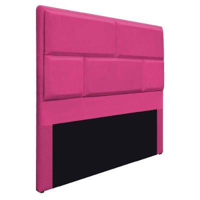 Cabeceira Solteiro Brick P02 90 Cm Para Cama Box Suede - Doce Sonho Móveis Pink