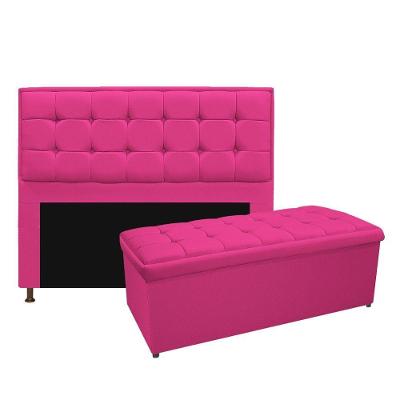 Kit Cabeceira Calçadeira Copenhague 160cm Queen Pink