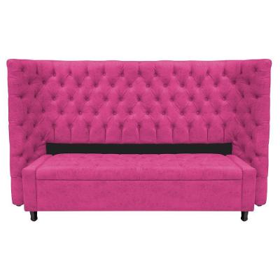Kit Cabeceira E Calçadeira Baú King Everest P02 195 Cm Para Cama Box Suede - Amarena Móveis Pink