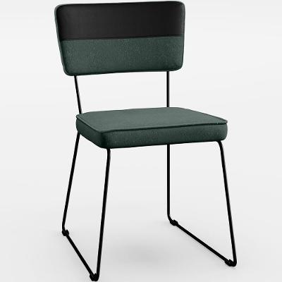 Cadeira De Jantar Allana L02 Faixa Preto Verde Musgo