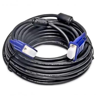 Cabo Para Monitor E Projetor Vga Db15 Com Filtro 5 Metros Preto