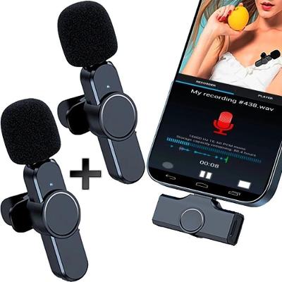Microfone Lapela Duplo Sem Fio 2.4ghz  Android Galaxy Usb-c Type C