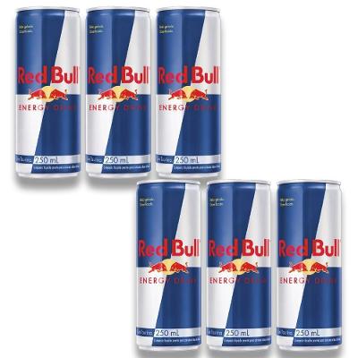 6 Energético Red Bull Energy Drink Original Lata 250ml
