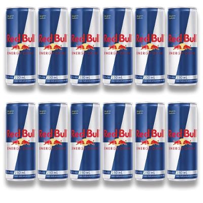 12 Energético Red Bull Energy Drink Original Lata 250ml