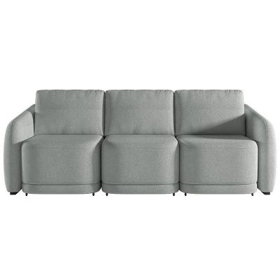 Sofá Cama Casal Para Sala 276cm Polska K04 Bouclê Cinza - Mpozenato