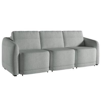 Sofá Cama Casal Para Sala 246cm Polska K04 Bouclê Cinza - Mpozenato