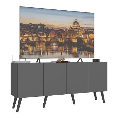 Rack Retrô Para Tv Até 50 Polegadas Com Mp1071 Grafite preto