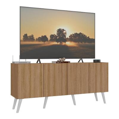 Rack Retrô Para Tv Até 50 Polegadas Com Mp1071 Rustic branco