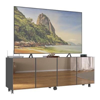 Rack Tv Até 50 Polegadas Com Rodízios E Espelhos Mp1080 Grafite Grafite