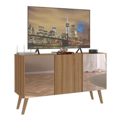 Rack Tv Até 32 Polegadas Retrô Com Espelhos Mp1078 Rustic natural