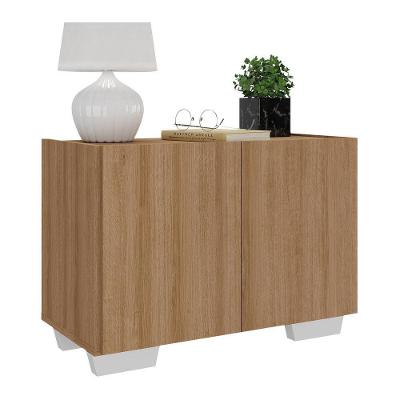 Mesa De Cabeceira Com Pés 2 Portas Mp4134 Rustic branca Rustic branco