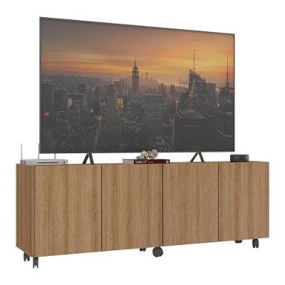 Rack Para Tv Até 50 Polegadas Com E Rodízios Mp1069 Rustic Rustic