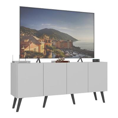 Rack Retrô Para Tv Até 50 Polegadas Com Mp1071 Branco preto