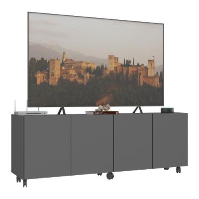 Rack Para Tv Até 50 Polegadas Com E Rodízios Mp1069 Grafite Grafite