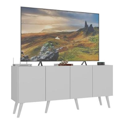 Rack Retrô Para Tv Até 50 Polegadas Com Mp1071 Branco Branco
