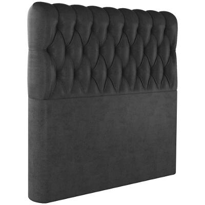 Cabeceira Solteiro 88 Cm Vegas Veludo Preto Soon Preto
