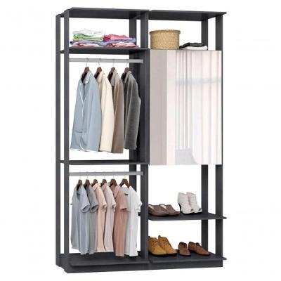 Closet Guarda Roupa 1 Arm. C-espelho E 2 Cab. Linha Clothes