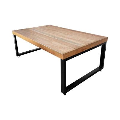 Mesa Industrial Infantil Bernardo 120x70cm Madeira Maciça Ferragem Preta Preto