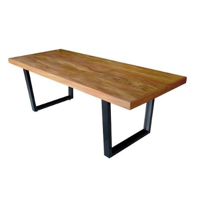 Mesa Industrial Premium Lanna Madeira Maciça C- Ferragem Preta 1,80m Marrom