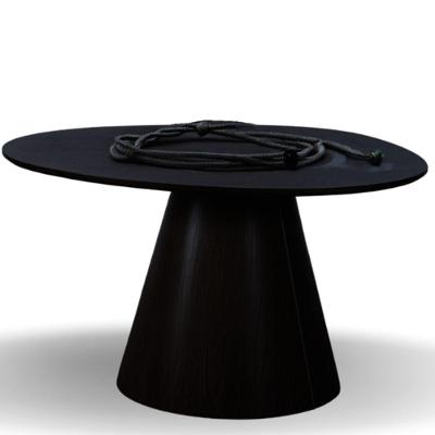 Mesa Cone Redonda Orgânica Em ébano 140cm
