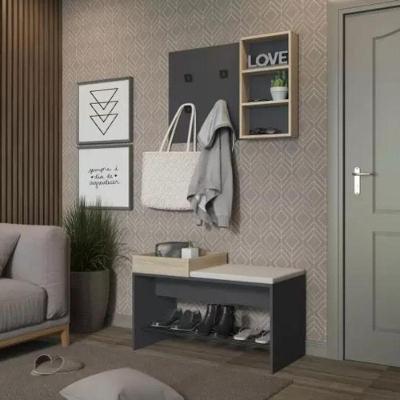 Conjunto Painel Organizador E Banco C-futon Linha Flow