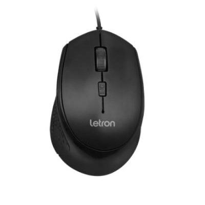 Mouse Usb Letron Office Job Preto 4d Ergonomico