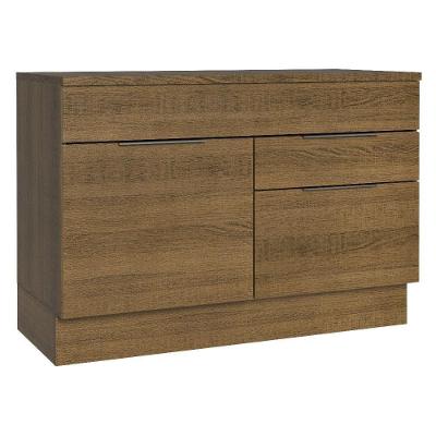 Balcão Gabinete De Pia 120 Cm 1 Portas E 2 Gavetas (com Tampo) Rustic Stella Madesa Rustic