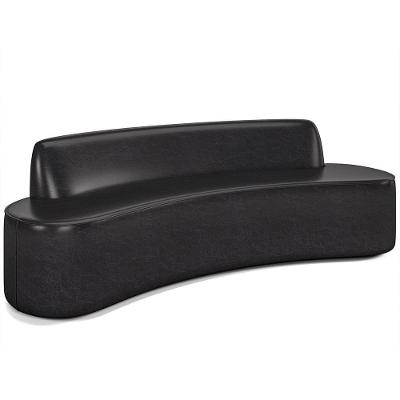 Sofá 5 Lugares Para Sala De Estar Living 300cm Koane D06 Sintético Preto - Mpozenato