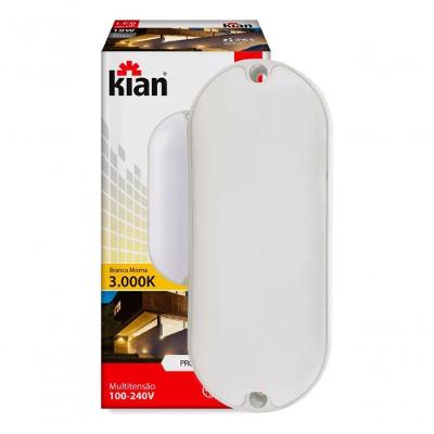 Kit 6 Luminárias Led Tartaruga Oval 12w Branca Morna 3000k
