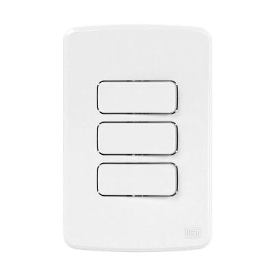 Conjunto 3 Interruptores Paralelos 10a 250v Placa 4x2 Branco Compose Weg Branco - 250v