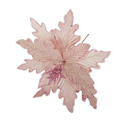 Flor Artificial Natal Rosa 25cm