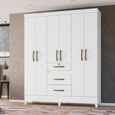 Guarda Roupa Casal 6 Portas 3 Gavetas Branco Itatiba - Moval