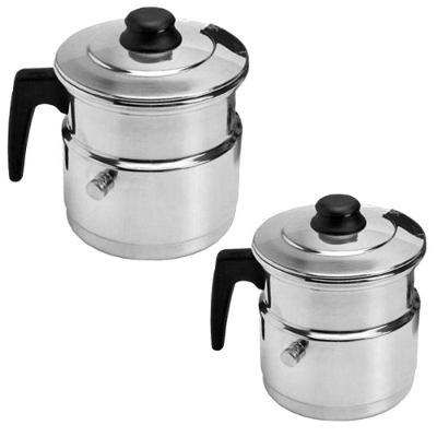 Kit Leiteira Térmica Apito Alumínio Leite Chá 1500 E 3500ml.