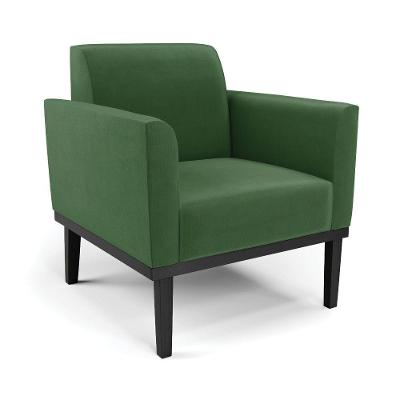 Poltrona Base De Madeira Fixa Preto Marisa Suede - D'Rossi Verde