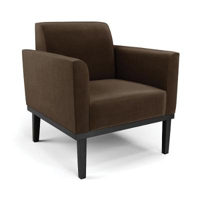Poltrona Base De Madeira Fixa Preto Marisa Suede - D'Rossi Marrom