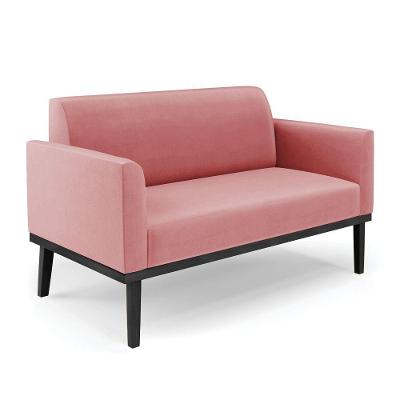 Sofá Namoradeira Base De Madeira Fixa Preto Marisa Suede D03 - D'Rossi Rose