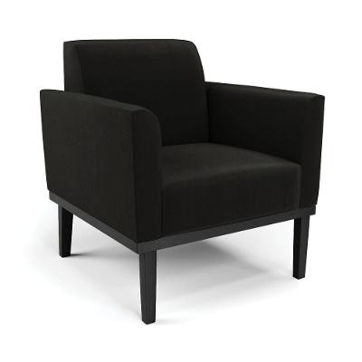 Poltrona Base De Madeira Fixa Preto Marisa Suede - D'Rossi Preto