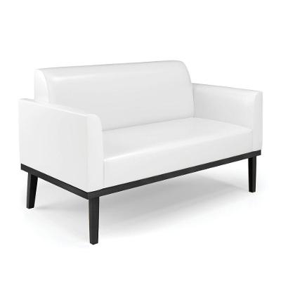 Sofá Namoradeira Com Poltrona Base De Madeira Fixa Preto Marisa Corano Branco D03 - D\'rossi