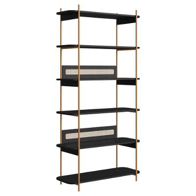 Estante 180 Cm 6 Prateleiras Pes Metal Oslo 28965 Nero Artesano Nero