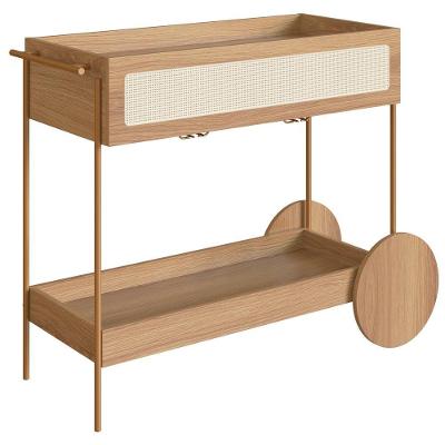 Carrinho Bar Porta Taças 110 Cm Pes Metal Oslo 28964 Hanover Artesano Hanover