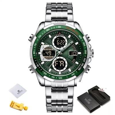 Relógio Militar Luxo Original Sports Chronografo Prata Verde