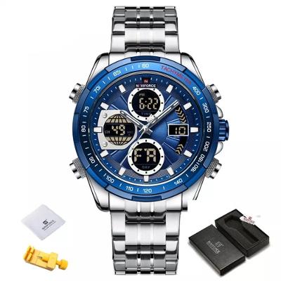Relógio Militar Luxo Original Sports Chronografo Prata Azul