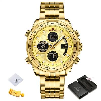 Relógio Militar Luxo Original Sports Chronografo Dourado