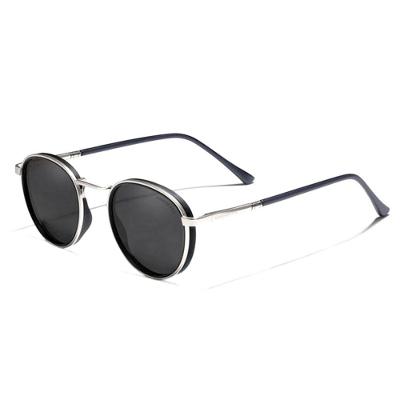 Óculos De Sol Polarizados Unissex Vintage Redondos Proteção Uv400 Prata